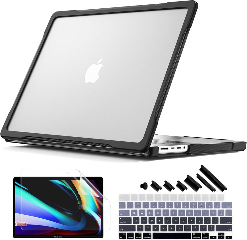 Batianda Ultimate Protection Case for New MacBook Pro 14 2025 M5 M4 M3 Pro Max Chip Matte Translucent Rugged Armor Shell with Shockproof TPU Bumper Anti-Fingerprint with Keyboard Cover, Translucent - Image 1